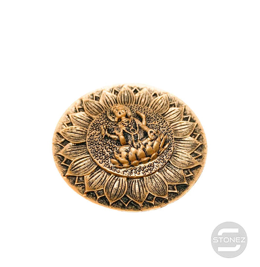 600102171-02 Porta Incienso Laxmi En Resina 9,5 Cms Aprox En Color Bronce