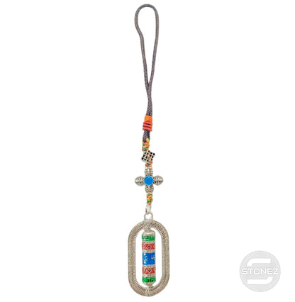 600102179-07 Colgante Budista Dorje Y Rueda De Oración 20 Cms Aprox