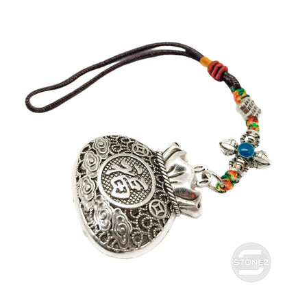 600102181-06 Colgante Budista Dorje Con Saco De Monedas 18 Cms Aprox
