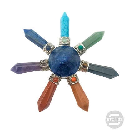 600102195-13 Generador De Energía 7 Chakras Y Cono Central Lapis Lázuli 10 Cms Aprox