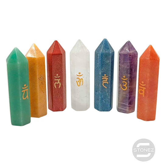 600102197 Juego Mini Obeliscos 7 Chakras 4 Cms Aprox