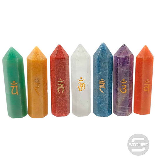 600102197 Juego Mini Obeliscos 7 Chakras 4 Cms Aprox