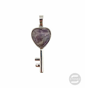 600102245 Colgante Llave De La Felicidad En Metal Con Piedra Amatista 4 Cms Aprox