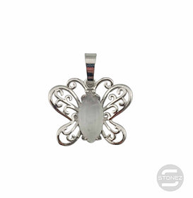 600102247 Colgante Mariposa En Metal Con Piedra Piedra Cuarzo Blanco 2 Cms Aprox