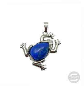 600102249 Colgante Rana En Metal Con Piedra Lapis Lázuli 3,5 Cms Aprox