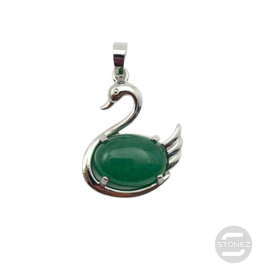 600102251 Colgante Cisne En Metal Con Piedra Aventurina 3 Cms Aprox