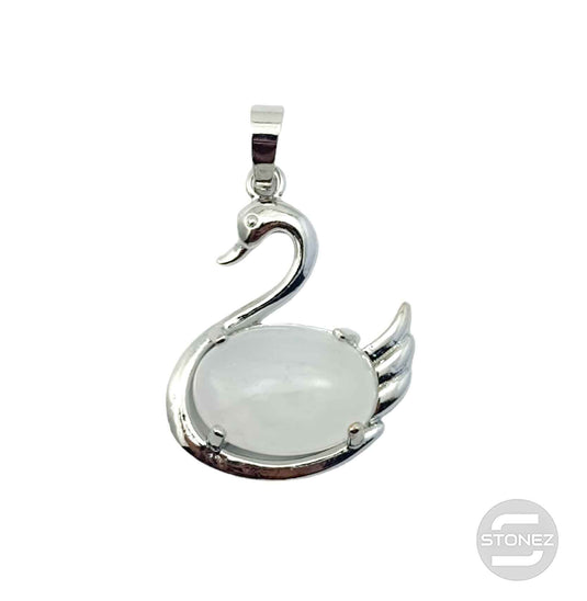 600102251 Colgante Cisne En Metal Con Piedra Cuarzo Blanco 3 Cms Aprox