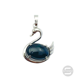 600102251 Colgante Cisne En Metal Con Piedra Onix 3 Cms Aprox