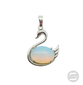 600102251 Colgante Cisne En Metal Con Piedra Opalina 3 Cms Aprox