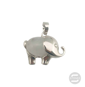 600102252 Colgante Elefante En Metal Con Piedra Cuarzo Blanco 2 Cms Aprox