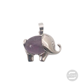 600102252 Colgante Elefante En Metal Con Piedra Amatista 2 Cms Aprox