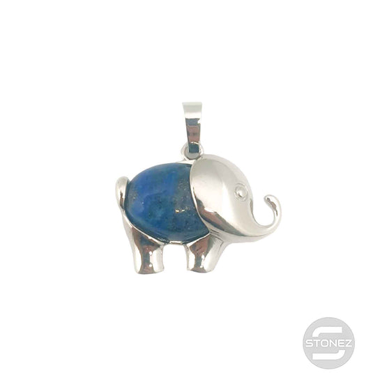 600102252 Colgante Elefante En Metal Con Piedra Lapis Lázuli 2 Cms Aprox