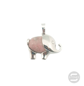 600102252 Colgante Elefante En Metal Con Piedra Rodonita 2 Cms Aprox