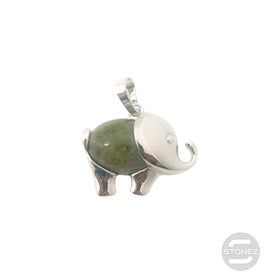 600102252 Colgante Elefante En Metal Con Piedra Unakita 2 Cms Aprox