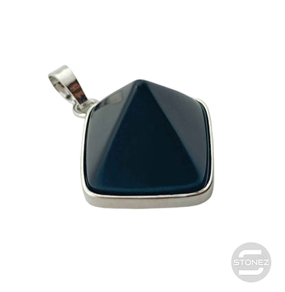 600102259 Colgante En Forma De Pirámide En Metal Con Piedra Onix 3 Cms Aprox - stonez