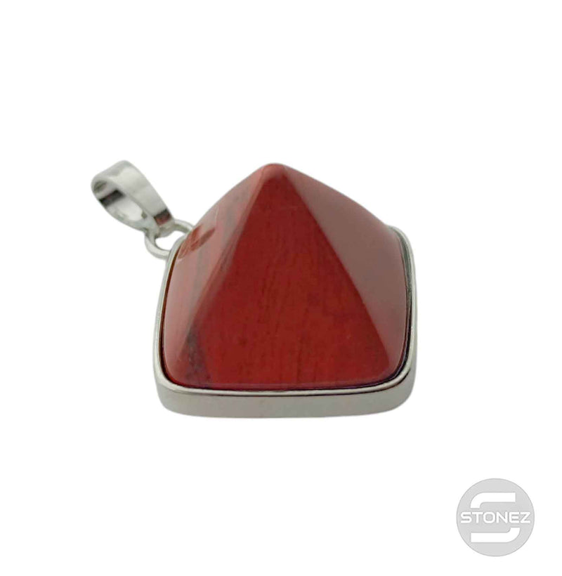 Cargue la imagen en el visor de la galería, 600102259 Colgante En Forma De Pirámide En Metal Con Piedra Jaspe Rojo 3 Cms Aprox
