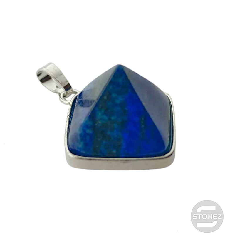 Cargue la imagen en el visor de la galería, 600102259 Colgante En Forma De Pirámide En Metal Con Piedra Lapis Lázuli 3 Cms Aprox
