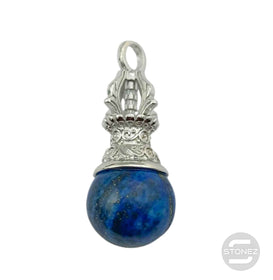 600102269 Colgante Dorge / Vajra En Metal Con Piedra Lapis Lázuli 4 Cms Aprox