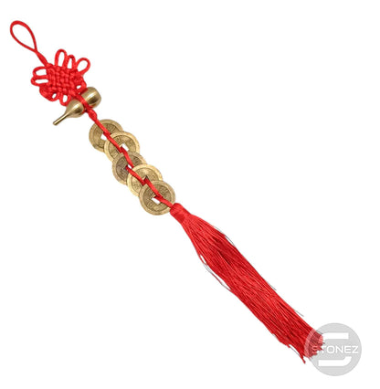 600102350 Colgante Feng Shui 5 Monedas China Y Wulu 32 Cms Aprox - stonez
