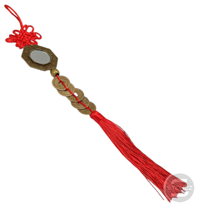 600102354 Colgante Feng Shui Yin Ynag Espejo Y Moneda China 33 Cms Aprox Largo