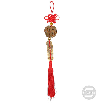 600102357 Colgante Feng Shui Esfera De Moneda China 35 Cms Aprox Largo