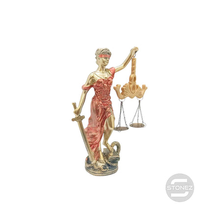 600102408 Figura En Resina Diosa De La Justicia 18x10 Cms Aprox Roja - stonez