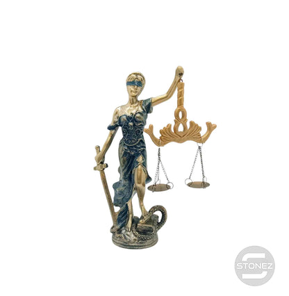 Figura En Resina Diosa De La Justicia 18x10 Cms Aprox Azul - stonez