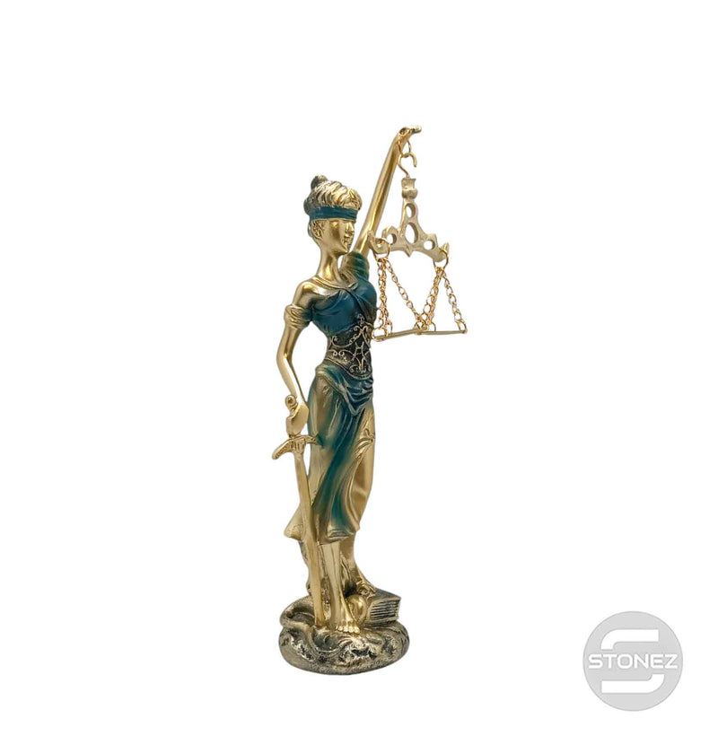 Carregue a imagem no visualizador da galeria, 600102409 Figura En Resina Diosa De La Justicia 23x6 Cms Aprox Azul
