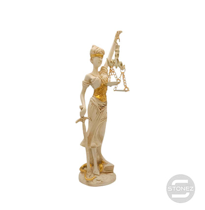 600102409 Figura En Resina Diosa De La Justicia 23x6 Cms Aprox Blanco - stonez