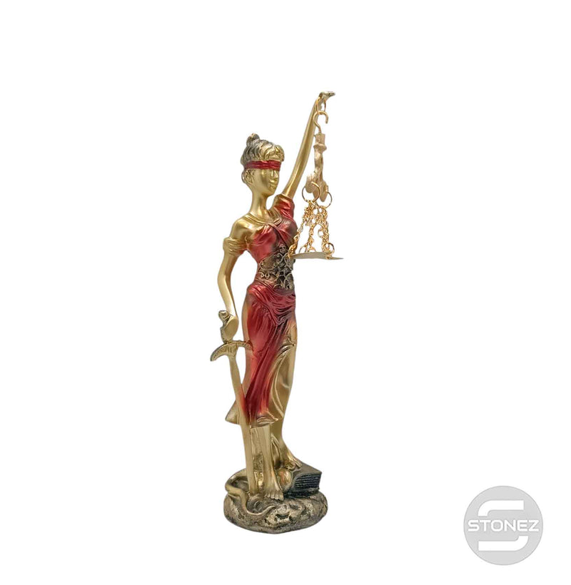 Cargue la imagen en el visor de la galería, 600102409 Figura En Resina Diosa De La Justicia 23x6 Cms Aprox Roja
