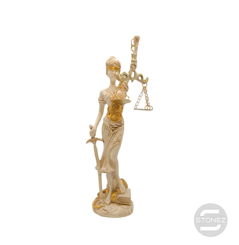 Cargue la imagen en el visor de la galería, 600102409 Figura En Resina Diosa De La Justicia 23x6 Cms Aprox Blanco
