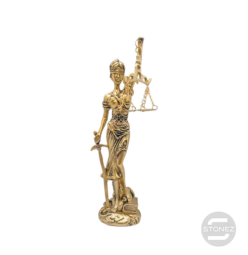 Carregue a imagem no visualizador da galeria, 600102409 Figura En Resina Diosa De La Justicia 23x6 Cms Aprox Dorado.
