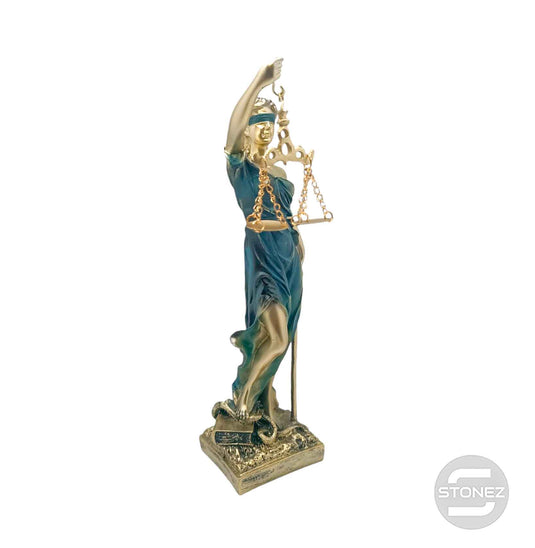 600102410 Figura En Resina Diosa De La Justicia 27x7 Cms Aprox Azul