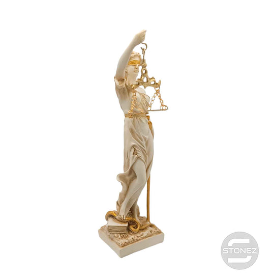 600102410 Figura En Resina Diosa De La Justicia 27x7 Cms Aprox Blanco