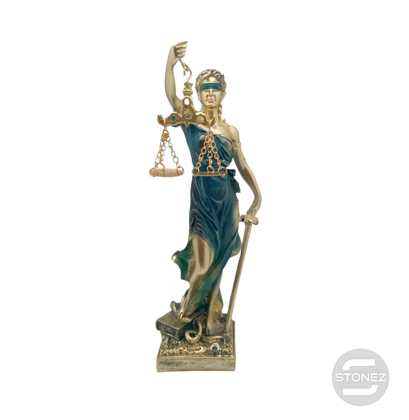 Cargue la imagen en el visor de la galería, 600102410 Figura En Resina Diosa De La Justicia 27x7 Cms Aprox Azul
