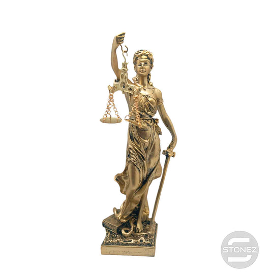 600102410 Figura En Resina Diosa De La Justicia 27x7 Cms Aprox Dorado