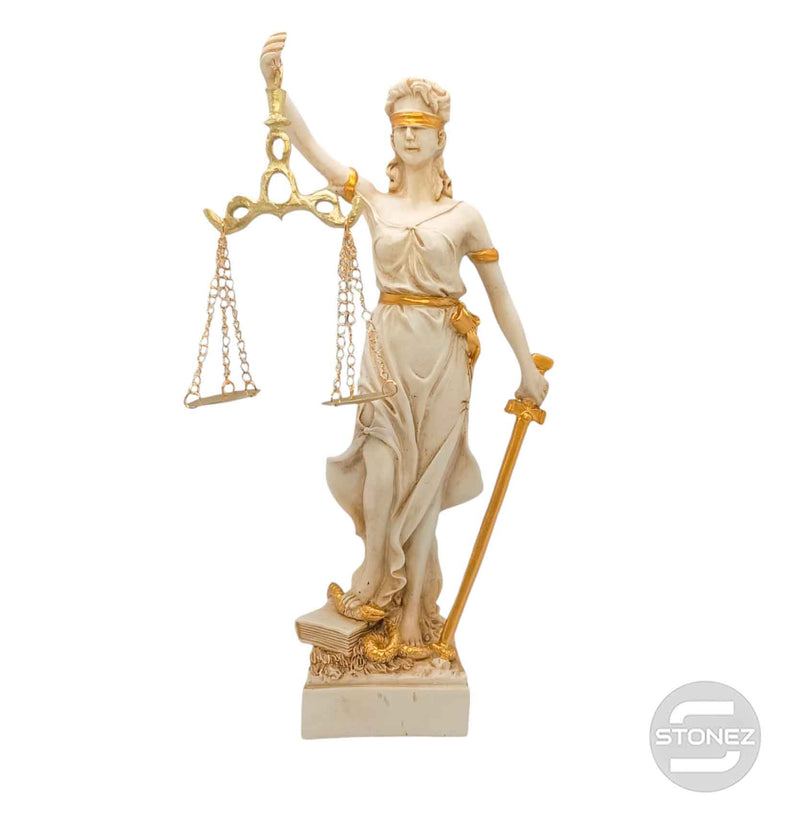 Cargue la imagen en el visor de la galería, 600102411 Figura En Resina Diosa De La Justicia 29x8 Cms Aprox Blanco
