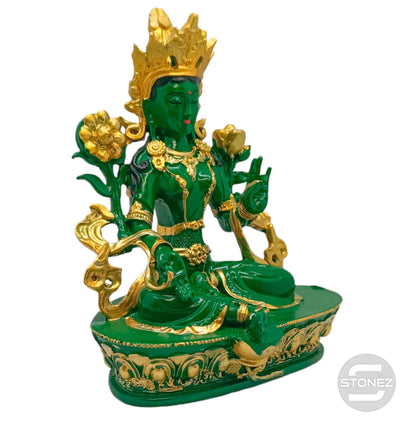 6001024144 Figura En Resina Diosa Tara Verde  19x16 Cms Aprox - stonez