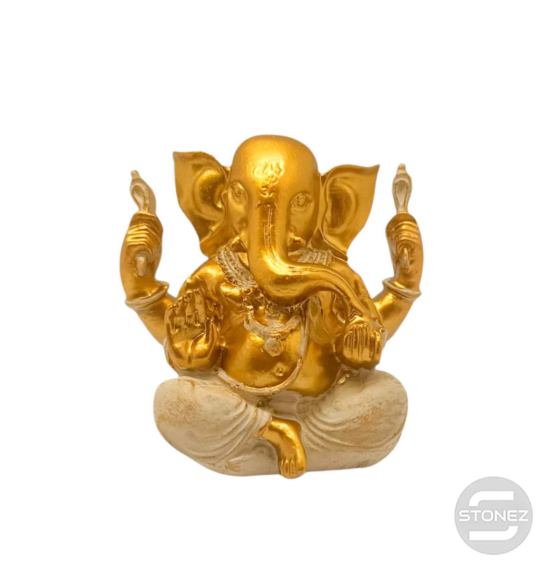 Cargue la imagen en el visor de la galería, 600102431 Figura En Resina Ganesha 10 Cms Aprox Dorado
