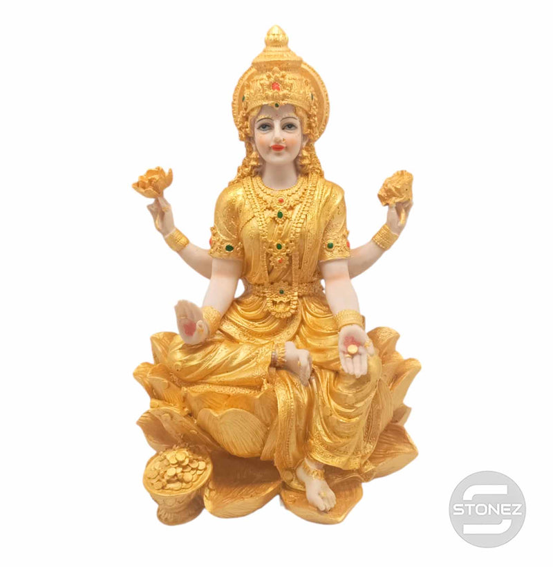 Cargue la imagen en el visor de la galería, 600102438 Figura Laxmi En Resina 26 Cms Aprox Color Dorado ( SOLO RECOGIDA EN TIENDA O ENVIOS BAJO SU RESPOSABILIDAD POR POSIBLES ROTURAS EN EL ENVIO )
