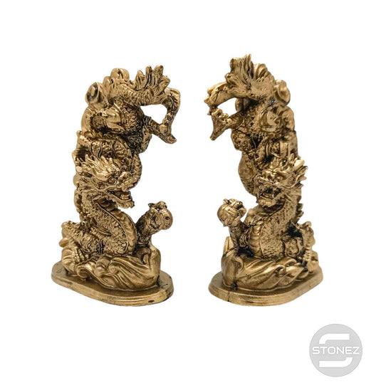 600102461 Pareja FIgura En Resina Dragón Chino 13X9 Cms