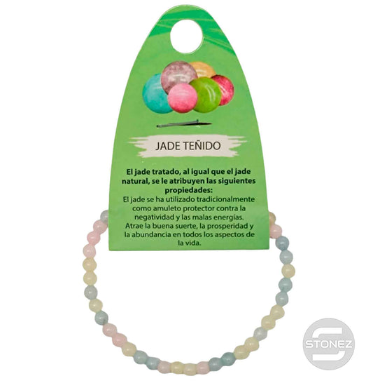 600102465-01 Pulsera Piedra Natural Jade Teñido Multi 4 mm