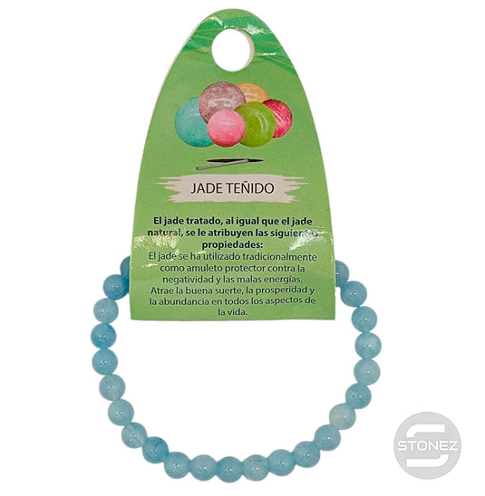 600102467-02 Pulsera Piedra Natural Jade Teñido Azul 6 mm