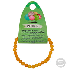 600102467-05 Pulsera Piedra Natural Jade Teñido Amarillo 6 mm