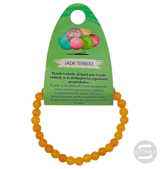 600102467-05 Pulsera Piedra Natural Jade Teñido Amarillo 6 mm