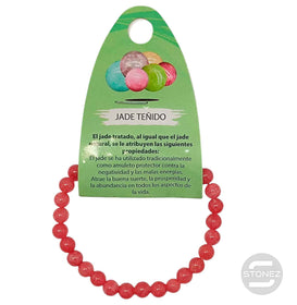 600102467-06 Pulsera Piedra Natural Jade Teñido Fresa 6 mm