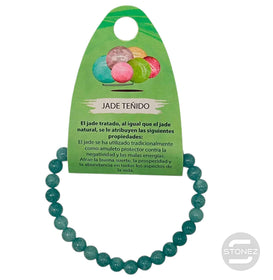 600102467-08 Pulsera Piedra Natural Jade Teñido Azul 6 mm