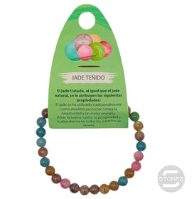 600102467-09 Pulsera Piedra Natural Jade Teñido Multi Oscuro 6 mm