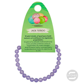 600102467-10 Pulsera Piedra Natural Jade Teñido Lila 6 mm