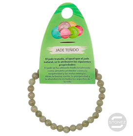 600102467-13 Pulsera Piedra Natural Jade Teñido Gris 6 mm